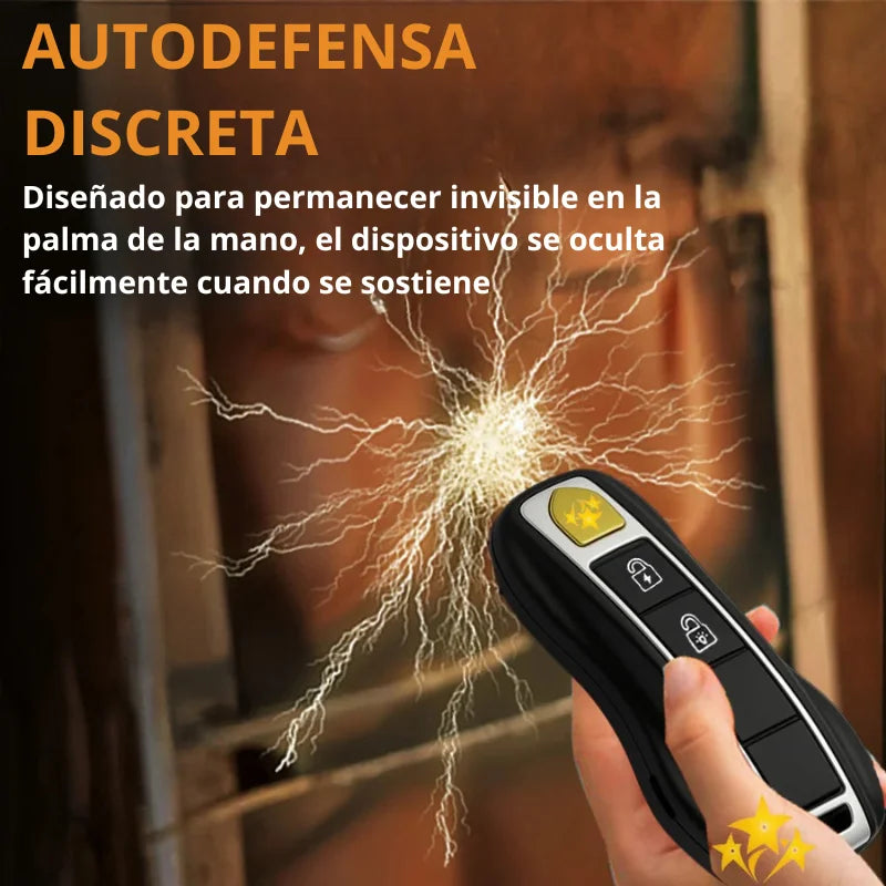 Llave Antiagresión Eléctrica (Linterna, Electroshock, Alarma)