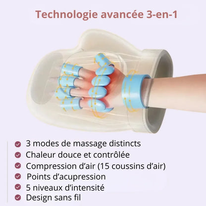 Masseur de mains chauffant à compression