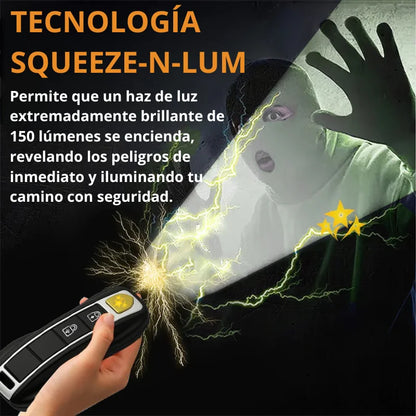 Llave Antiagresión Eléctrica (Linterna, Electroshock, Alarma)