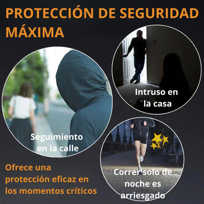 Llave Antiagresión Eléctrica (Linterna, Electroshock, Alarma)